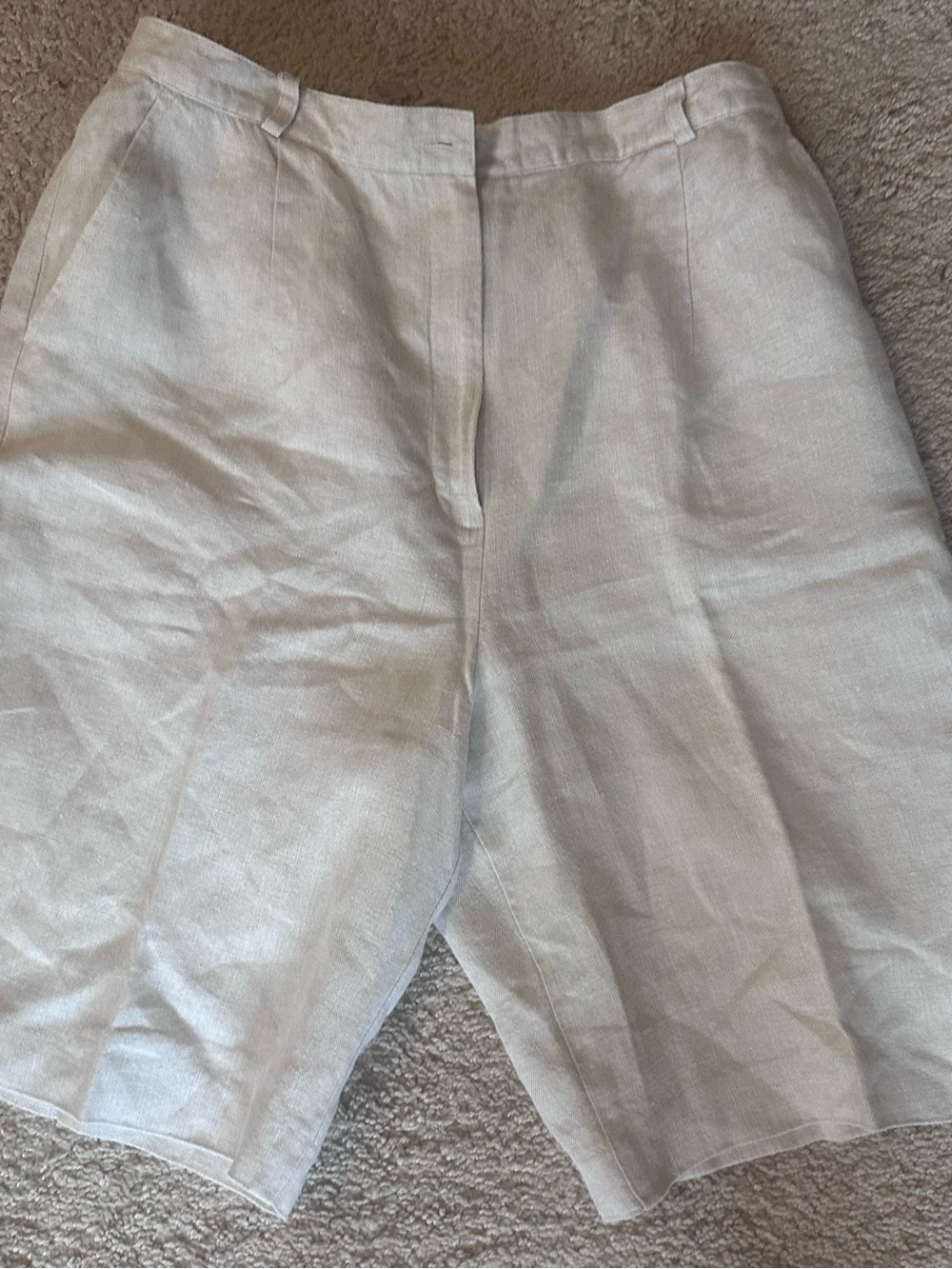 Talbots 100% Irish Linen Beige Linen Shorts size 10